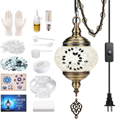 Kit lámpara mosaico turco enchufable 15pies cable