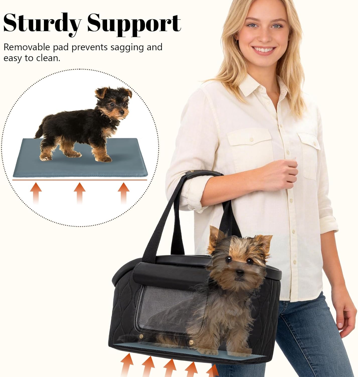 Bolsa transportadora para mascotas hasta 10lb aprobada aerolínea