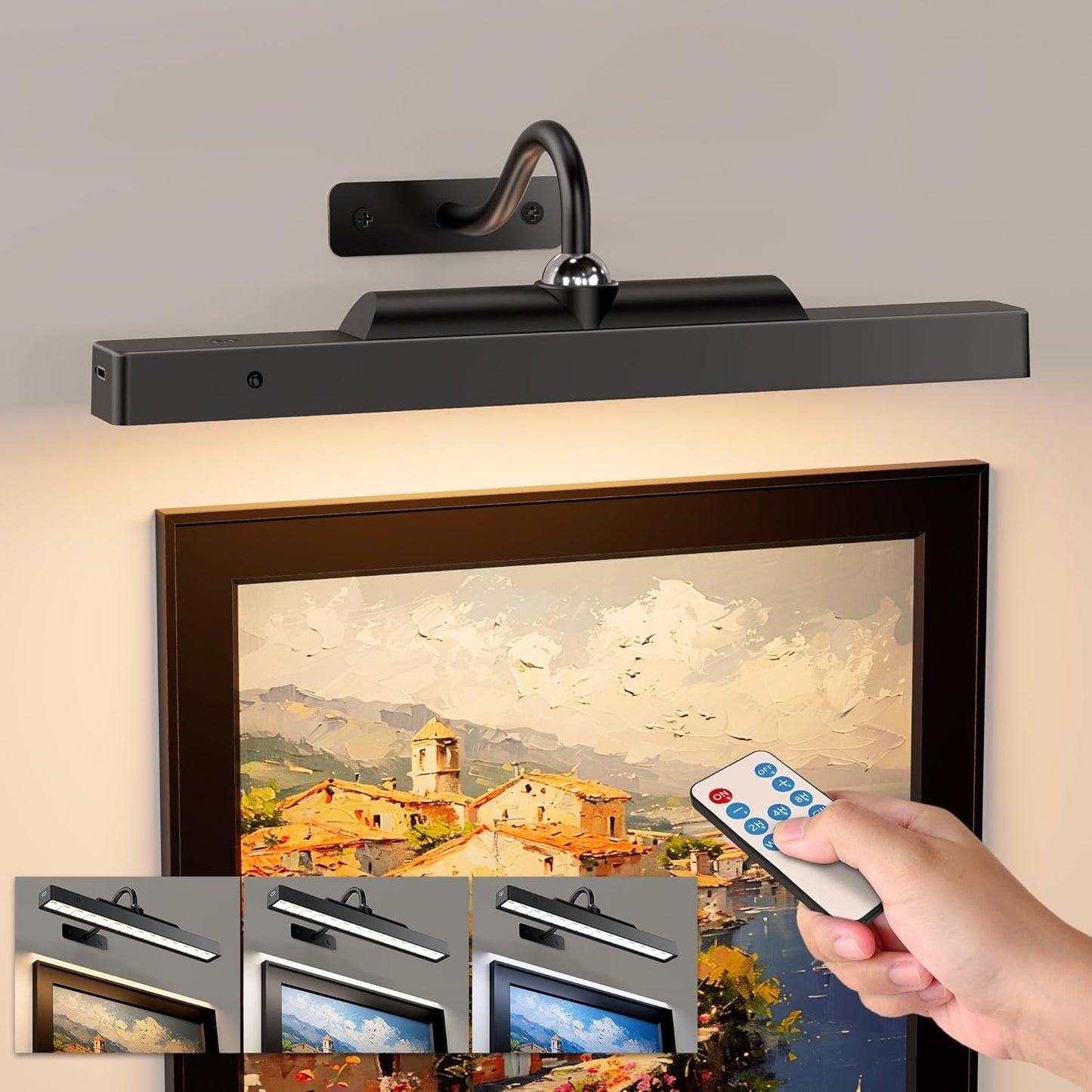 Luz imagen pared LED regulable 12pulg control remoto negro