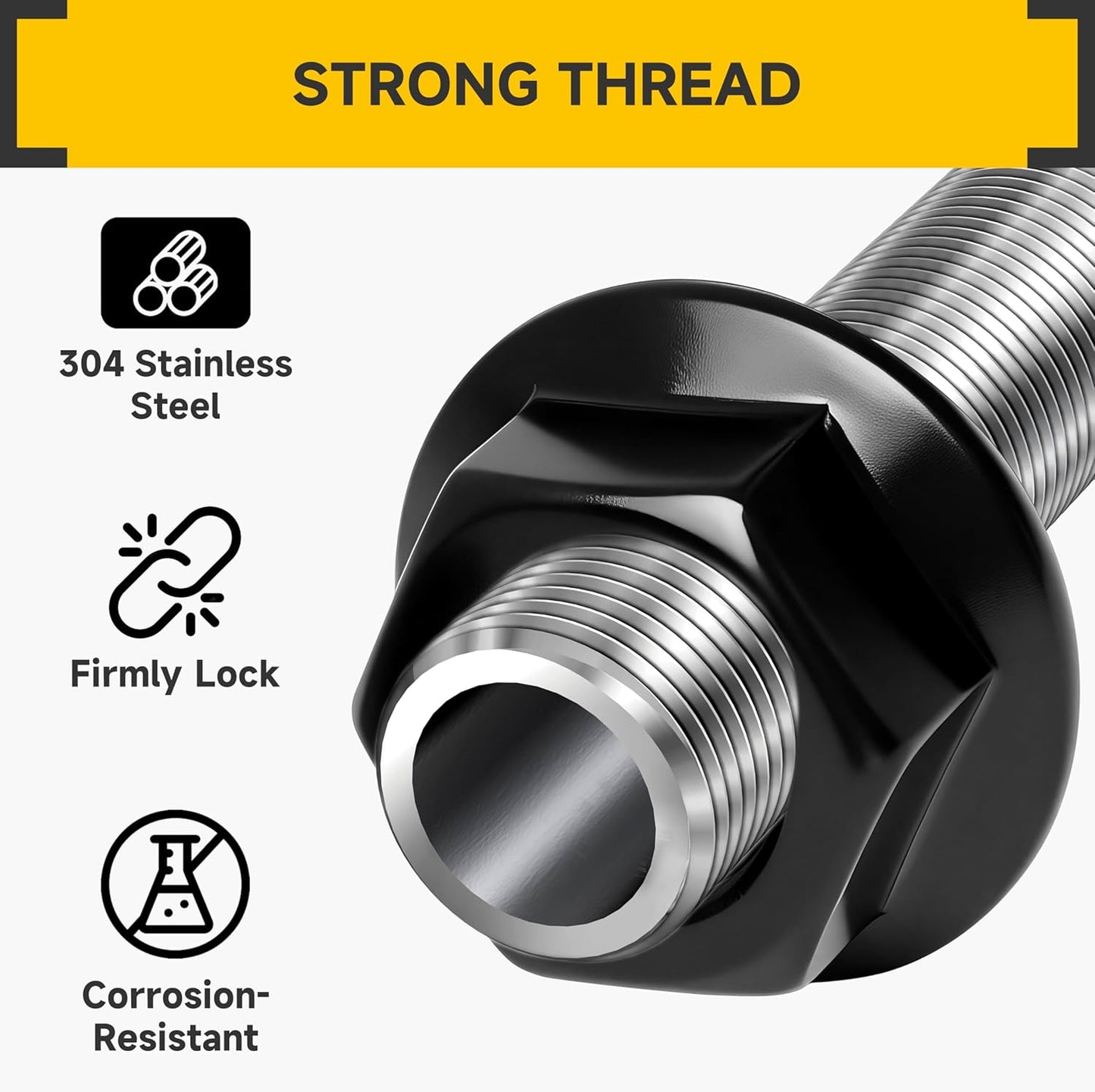 Tuercas hex M8 acero inox 304 set 50