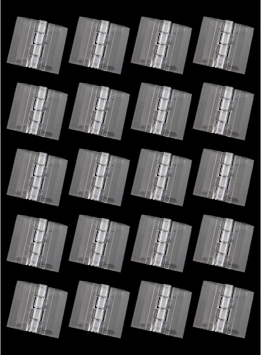 Bisagra acrílica transparente 1.181x1.378pulg 20uds