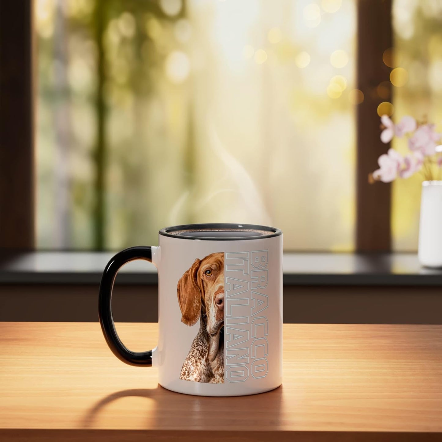 Taza cerámica Bracco Italiano negra/blanca