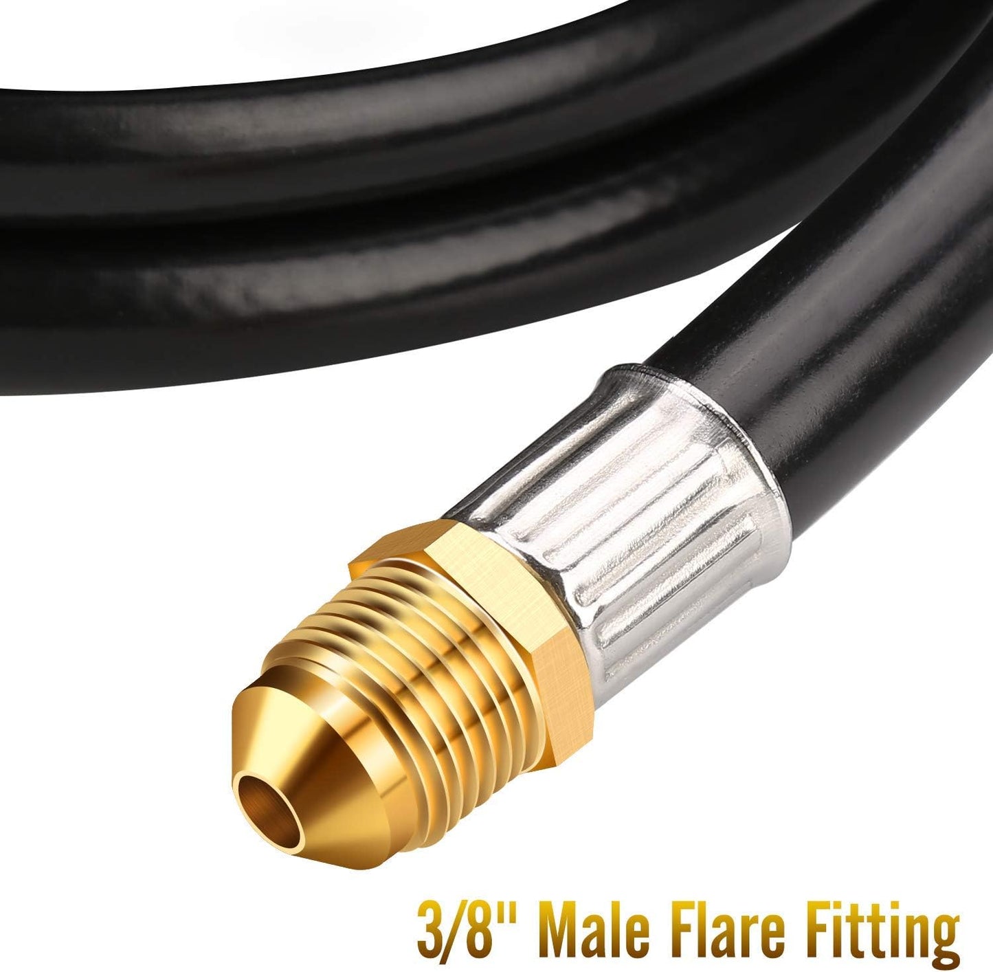 Manguera propano 12ft con conector 3/8pulg para parrilla RV fogata