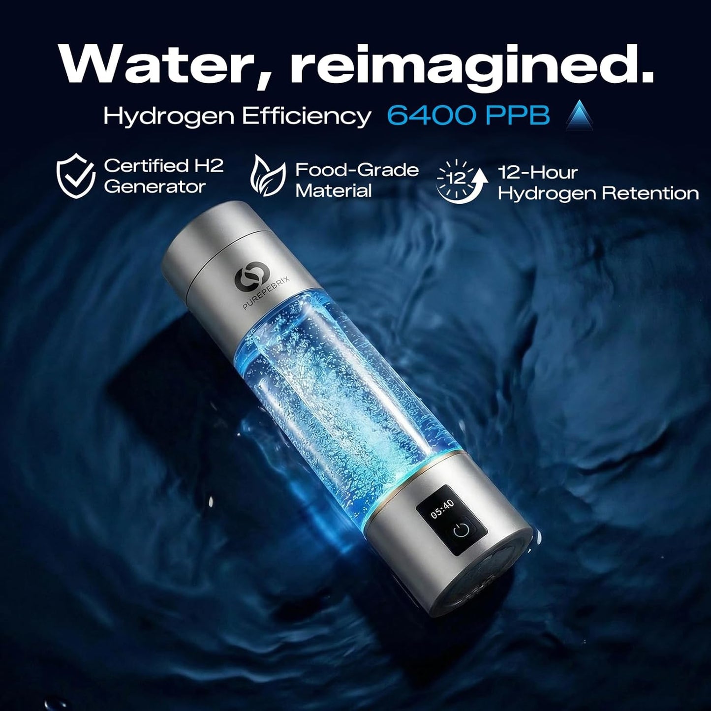 Botella agua hidrógeno set 2
