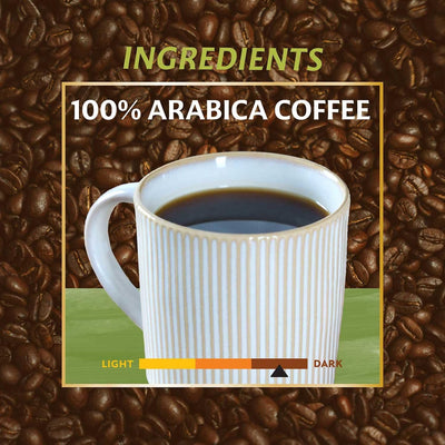 Taza de café orgánico tostado oscuro con chocolate