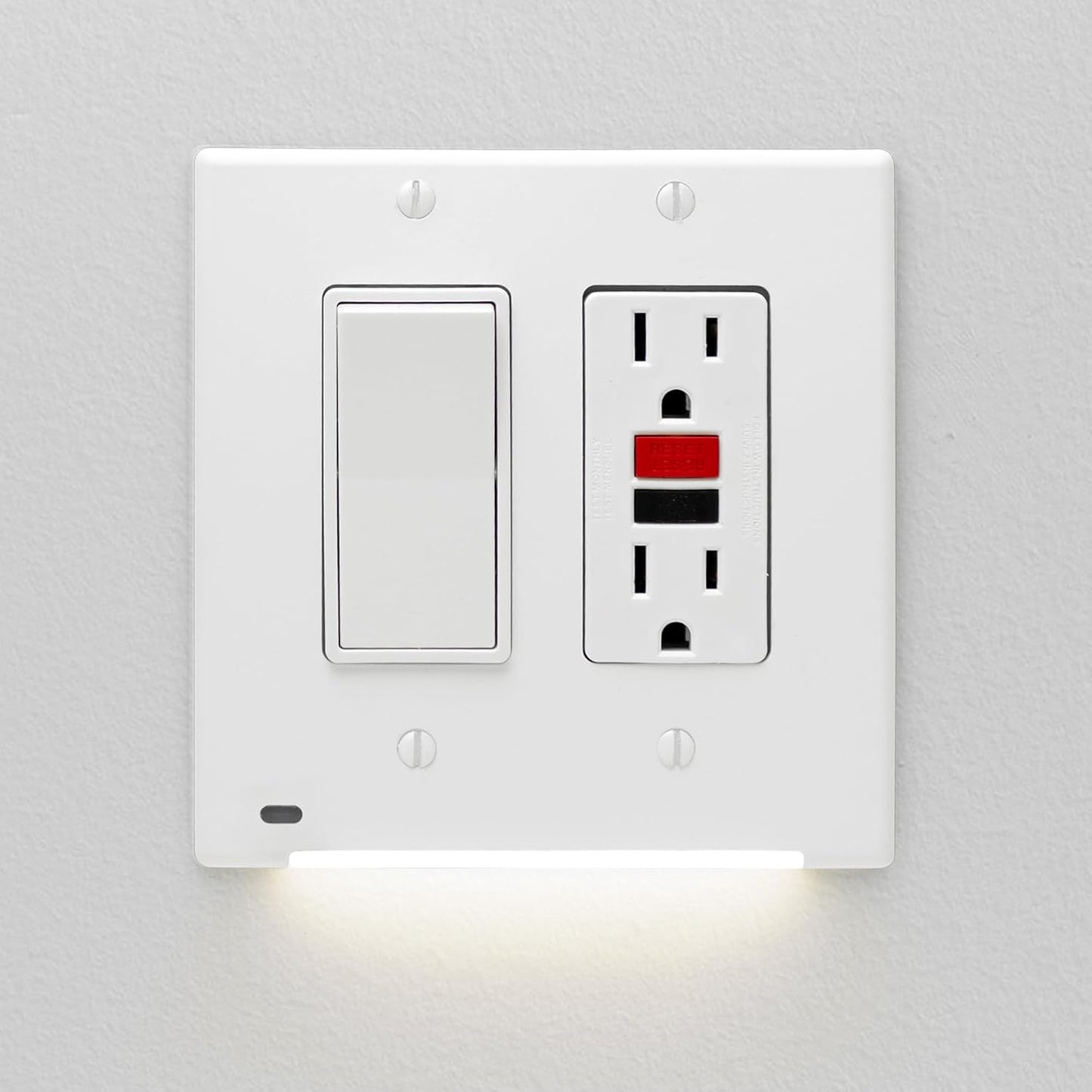Placa pared LumiCover luz nocturna 2 seg decor blanco