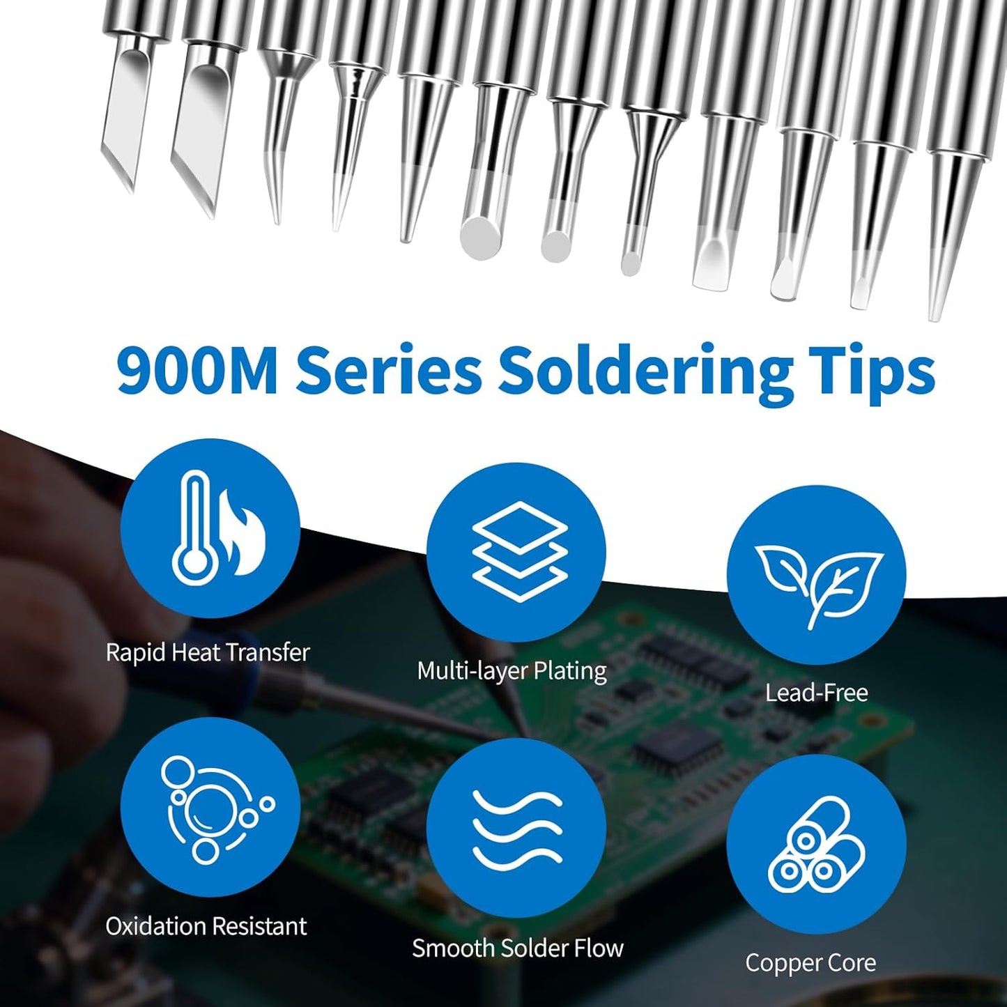 Puntas soldador comp 900M 12 Pzas HAKKO Atten