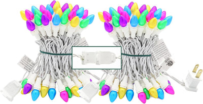 Guirnalda luces Pascua 2 set 50 LED 13ft pastel cable blanco