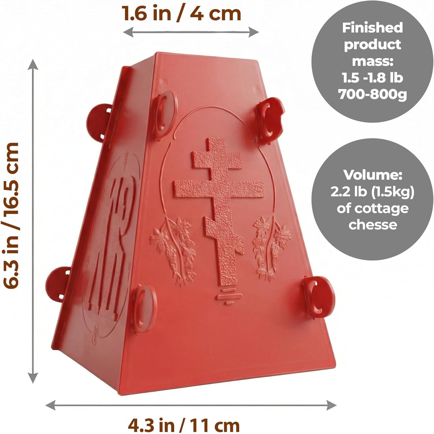 Molde Pascua rojo 2.2lb plástico 1.5x4.3x6.5pulg