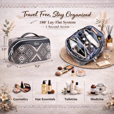 Set 3 Bolsas Maquillaje Viaje Organizadora Cosméticos Sintética