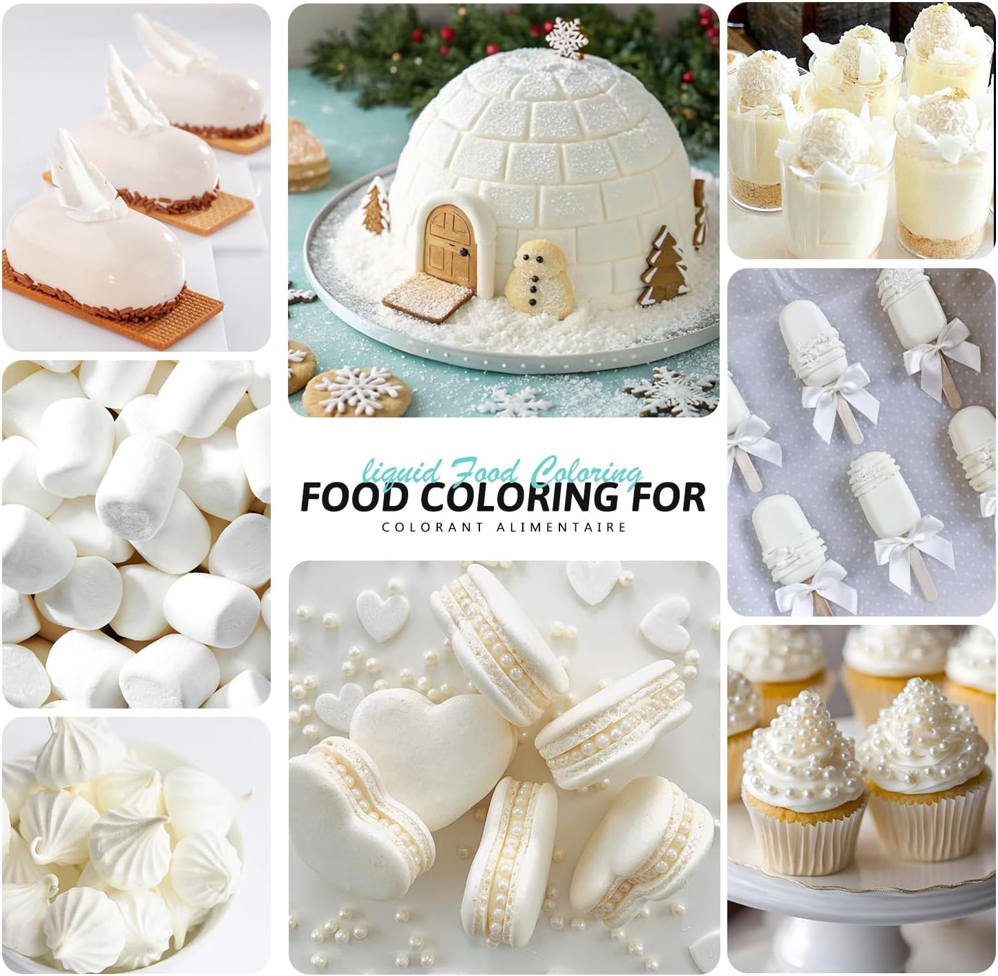 Colorante líquido blanco comestible 3.4oz para pasteles
