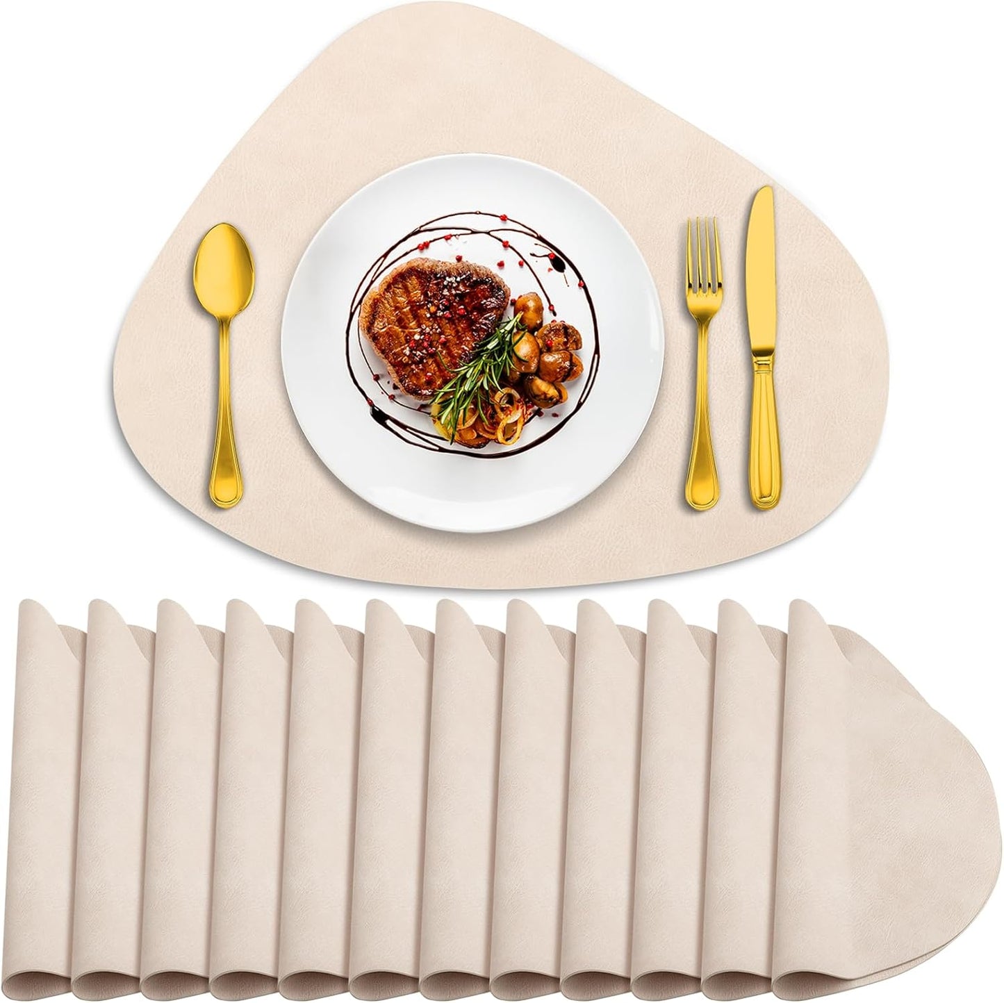 Set 12 Manteles Redondos Impermeables Lavables 13x17pulg