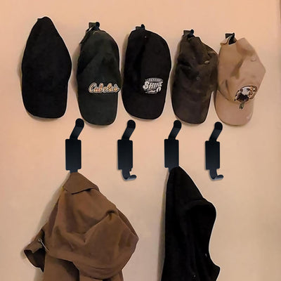 4 Ganchos Adhesivos Pared para Puerta Negro