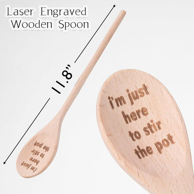 Cuchara de madera grabada con texto en inglés, regalo de Navidad para chefs y mamás