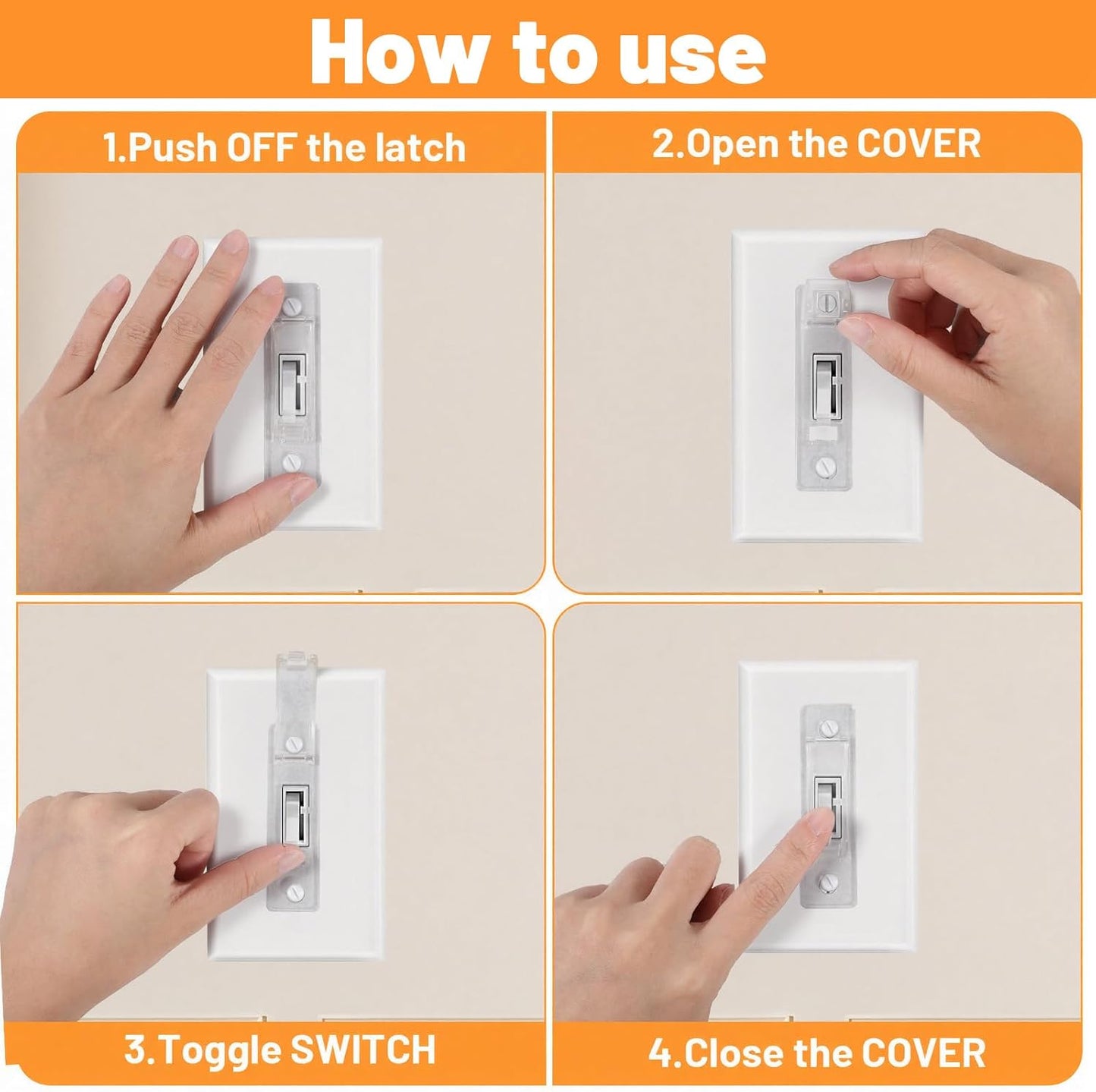 2 Fundas Transparentes Protector Interruptor Luz