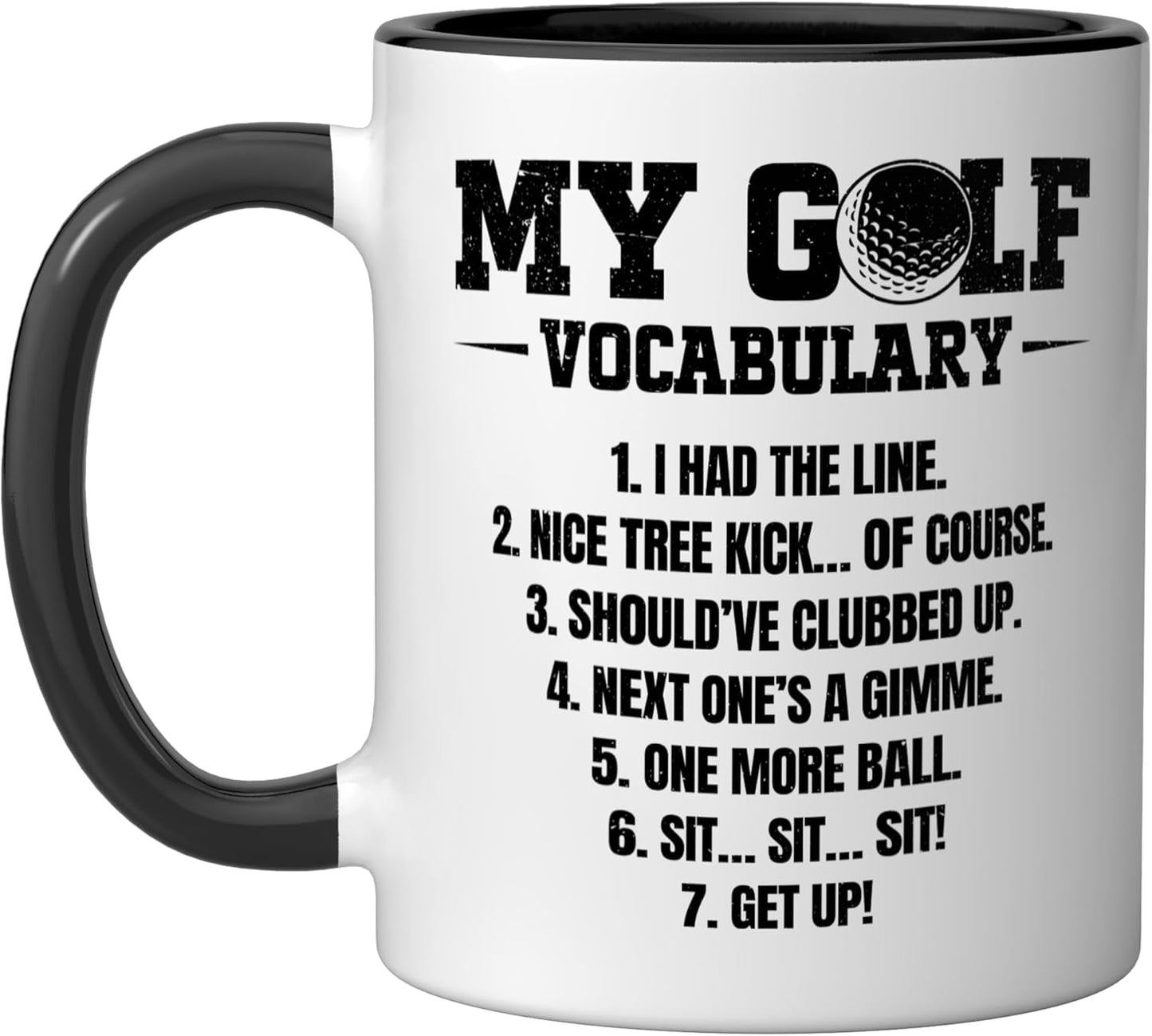 Taza Cerámica Golf Palabras Clave Negro/Blanco