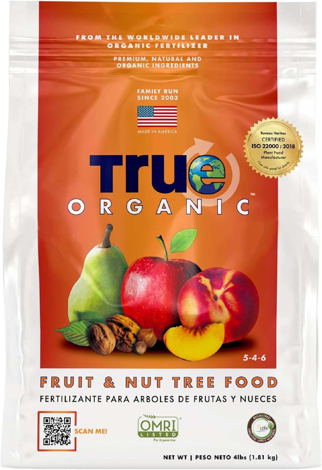 Fertilizante orgánico frutas y frutos secos 4lb 70pies2