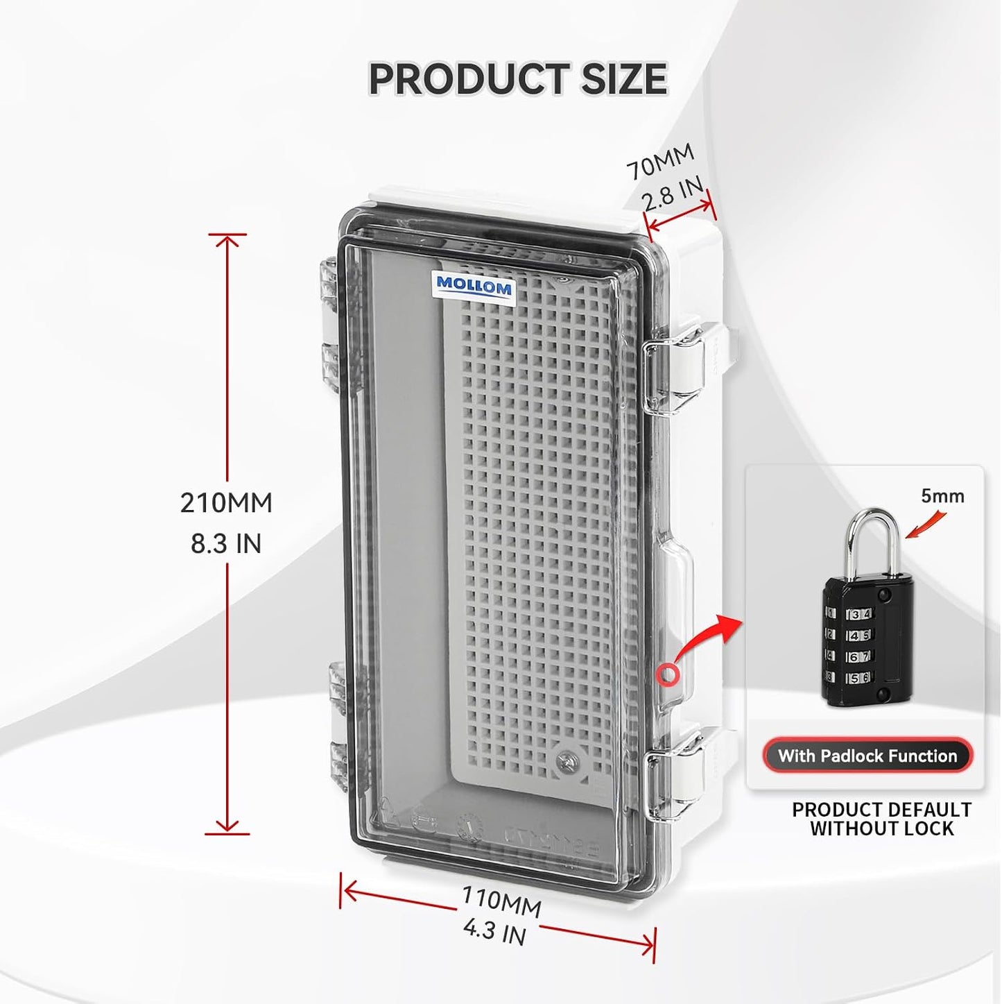 Caja conexiones exterior IP67 cubierta transparente acero inox