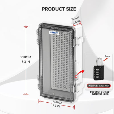 Caja conexiones exterior IP67 cubierta transparente acero inox