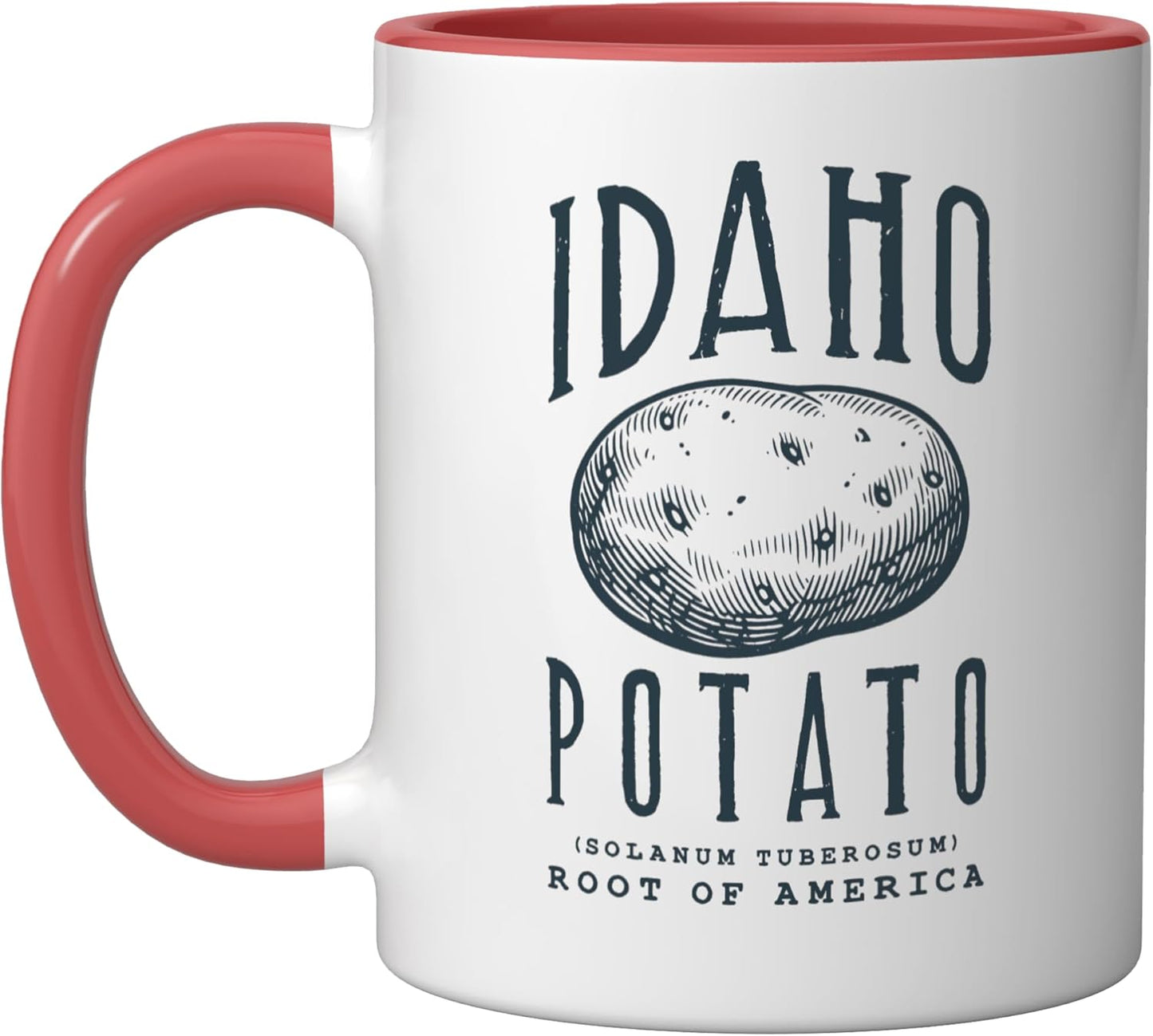 Taza Cerámica Vintage Botánica Rojo/Blanco