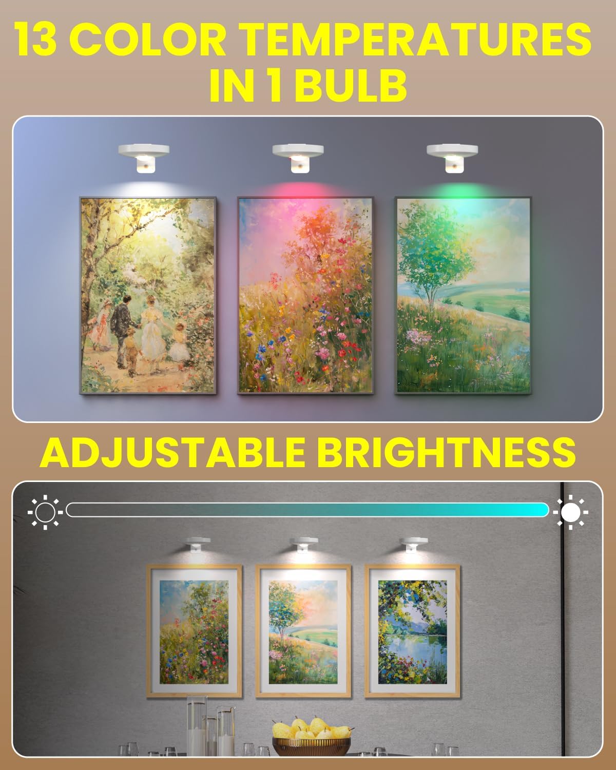 Luz inalámbrica RGB para pared con batería recargable