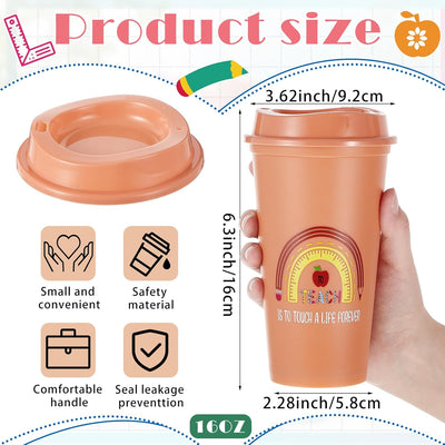 48 Pzas Tazas Café 16oz Con Tapas Regalo Profesor