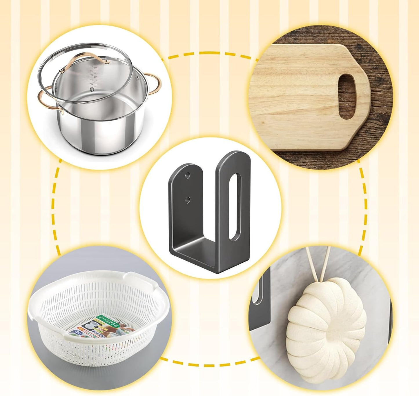 Estante para tapa de olla de plástico, soporte para tabla de cortar y almacenamiento de esponjas