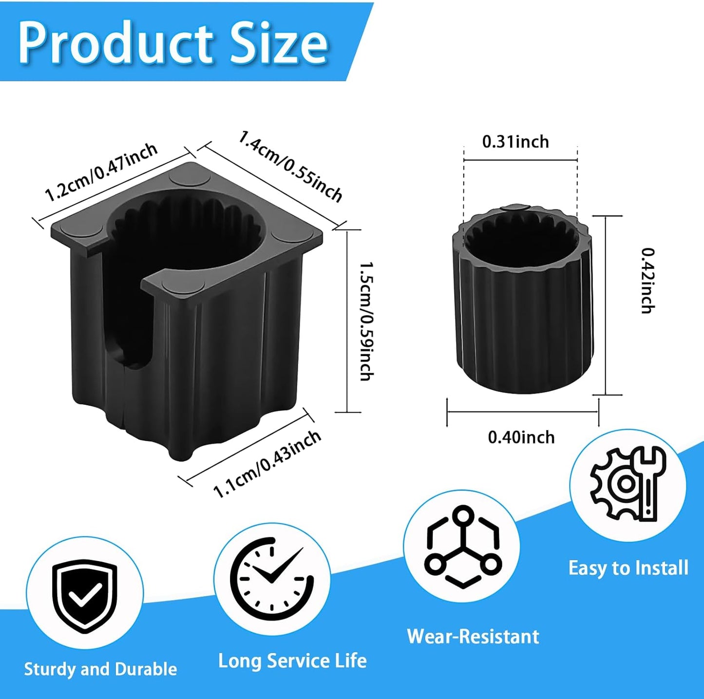 Ranuras para grifo adaptador plástico negro comp