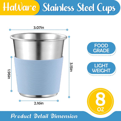 Vasos acero inox niños manga silicona 8oz apilables