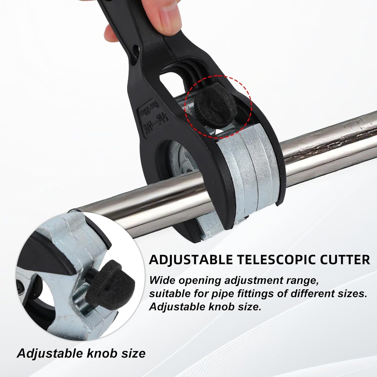 Cortador trinquete tubos acero inox PVC 5/16-1-1/8" con cuchillas