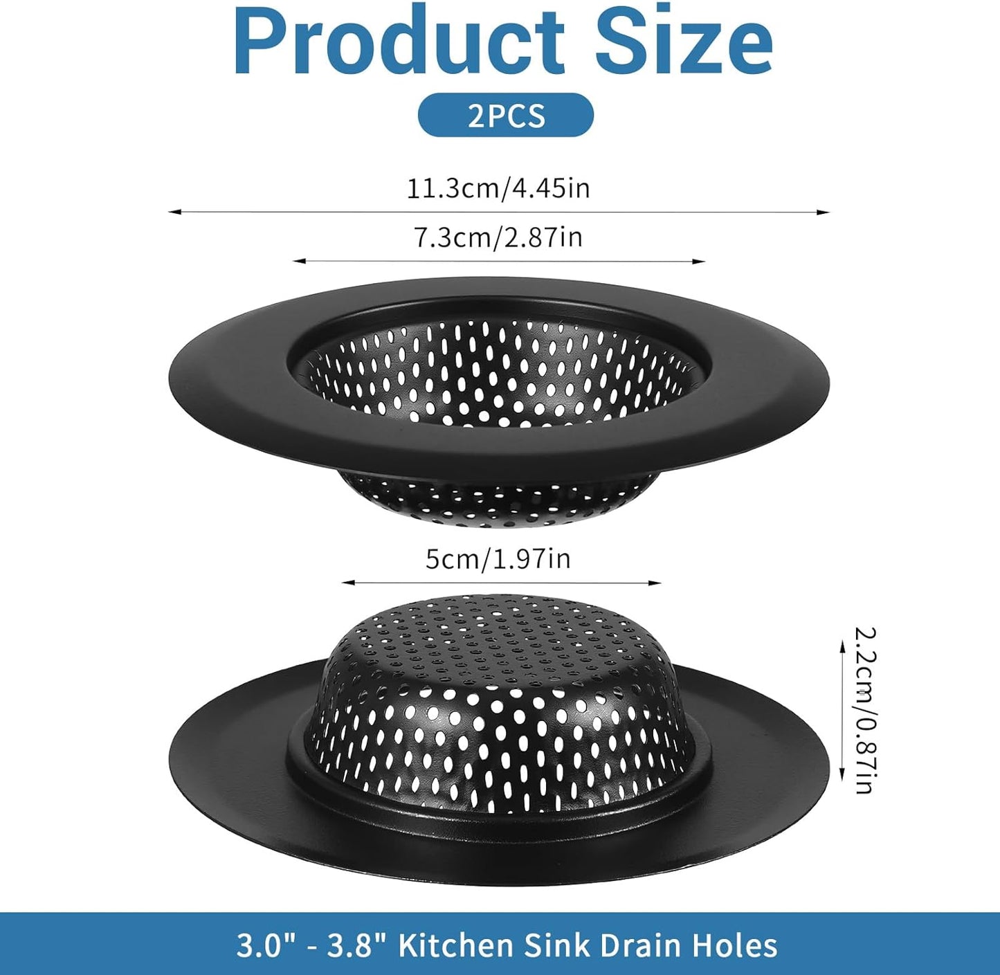 2 Coladores Drenaje Acero Inox 4.5pulg Diámetro