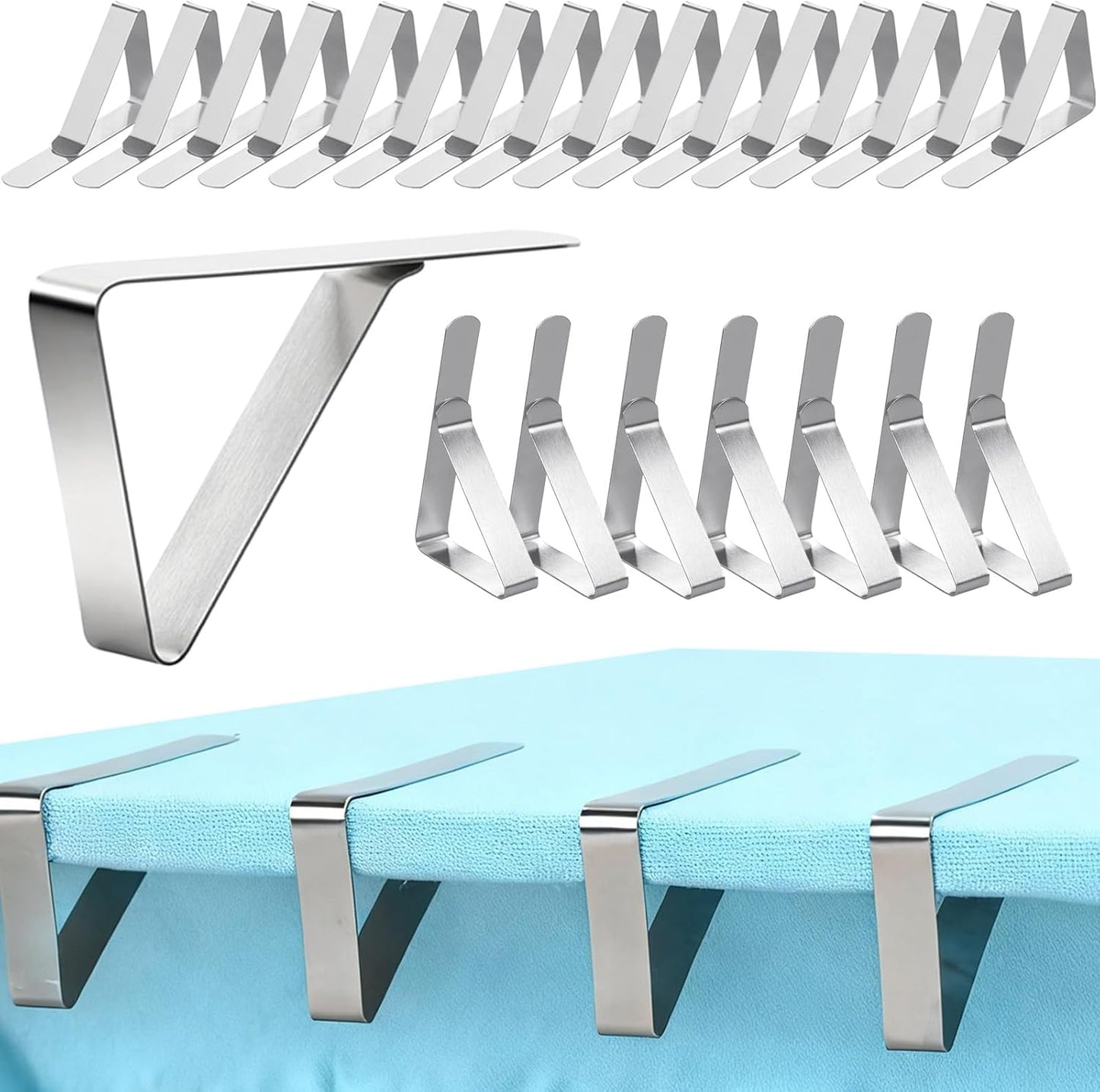 24 Clips Acero Inox para Manteles Mesa Picnic Camping Boda