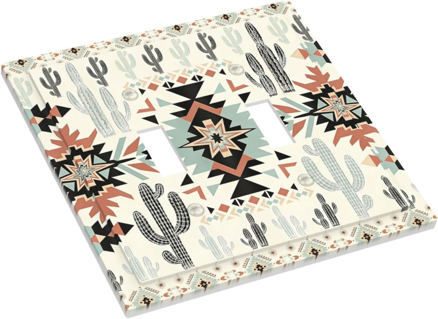 Placas cactus azteca estilo bohemio tribal con interruptor
