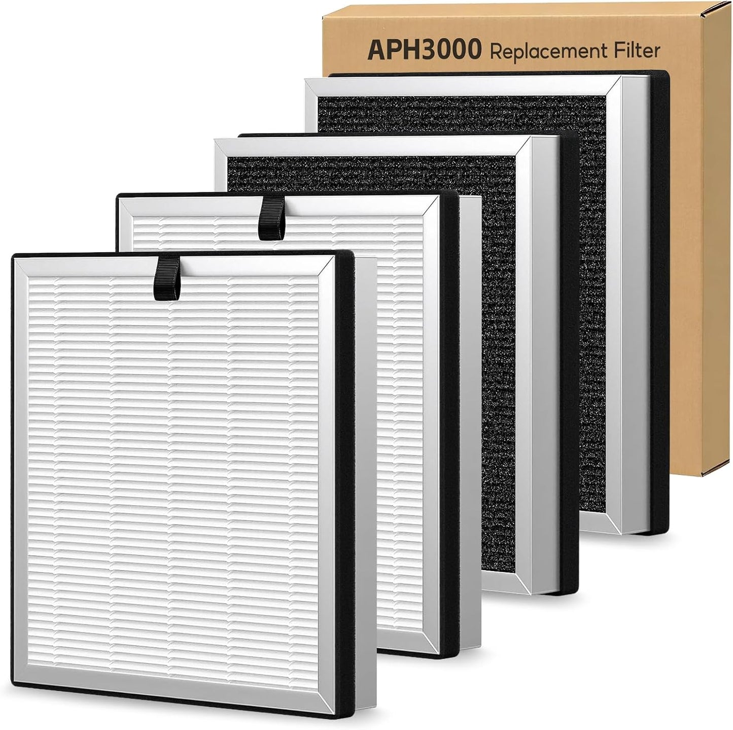 4 Filtros Repuesto HEPA 3en1 KNKA APH3000 Carbón Activo