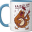 Taza de cerámica para banjista con frase divertida en azul y blanco