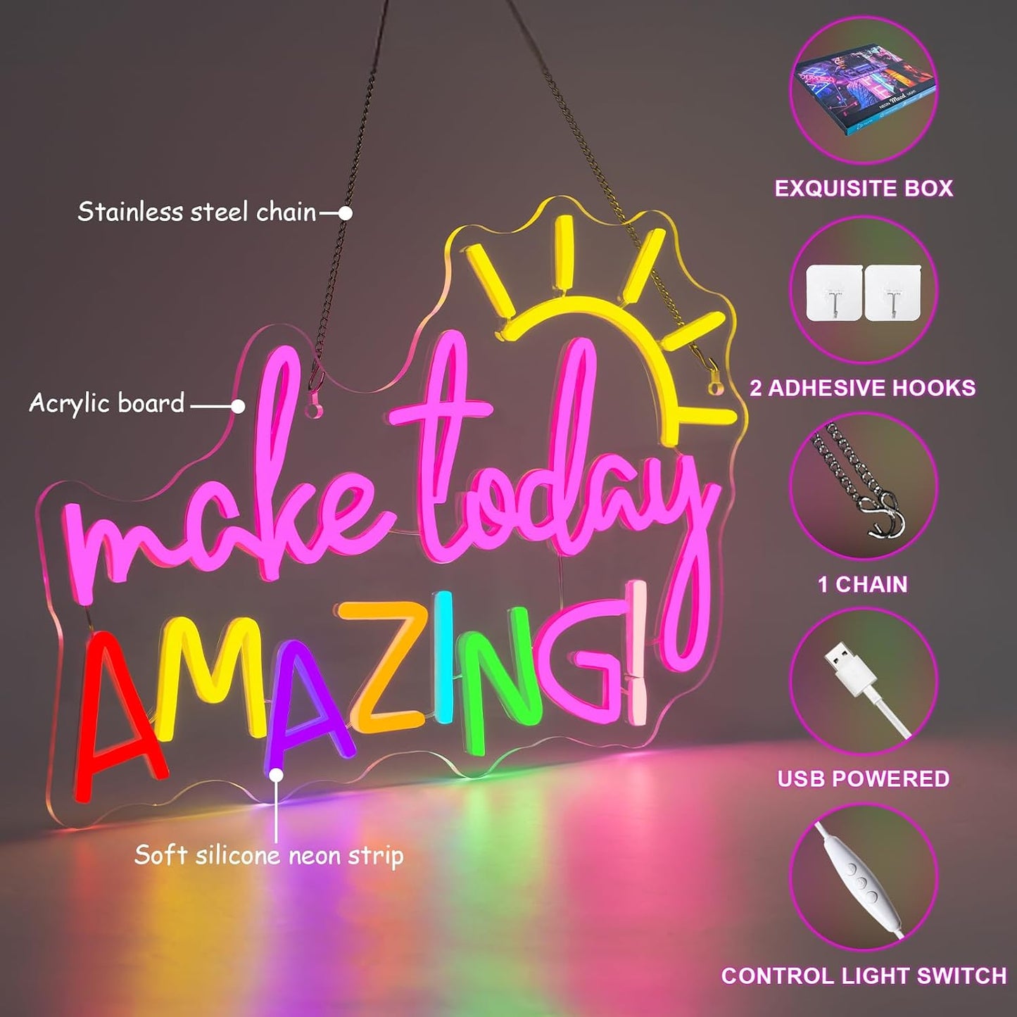 Letrero neón LED para dormitorio estudio oficina