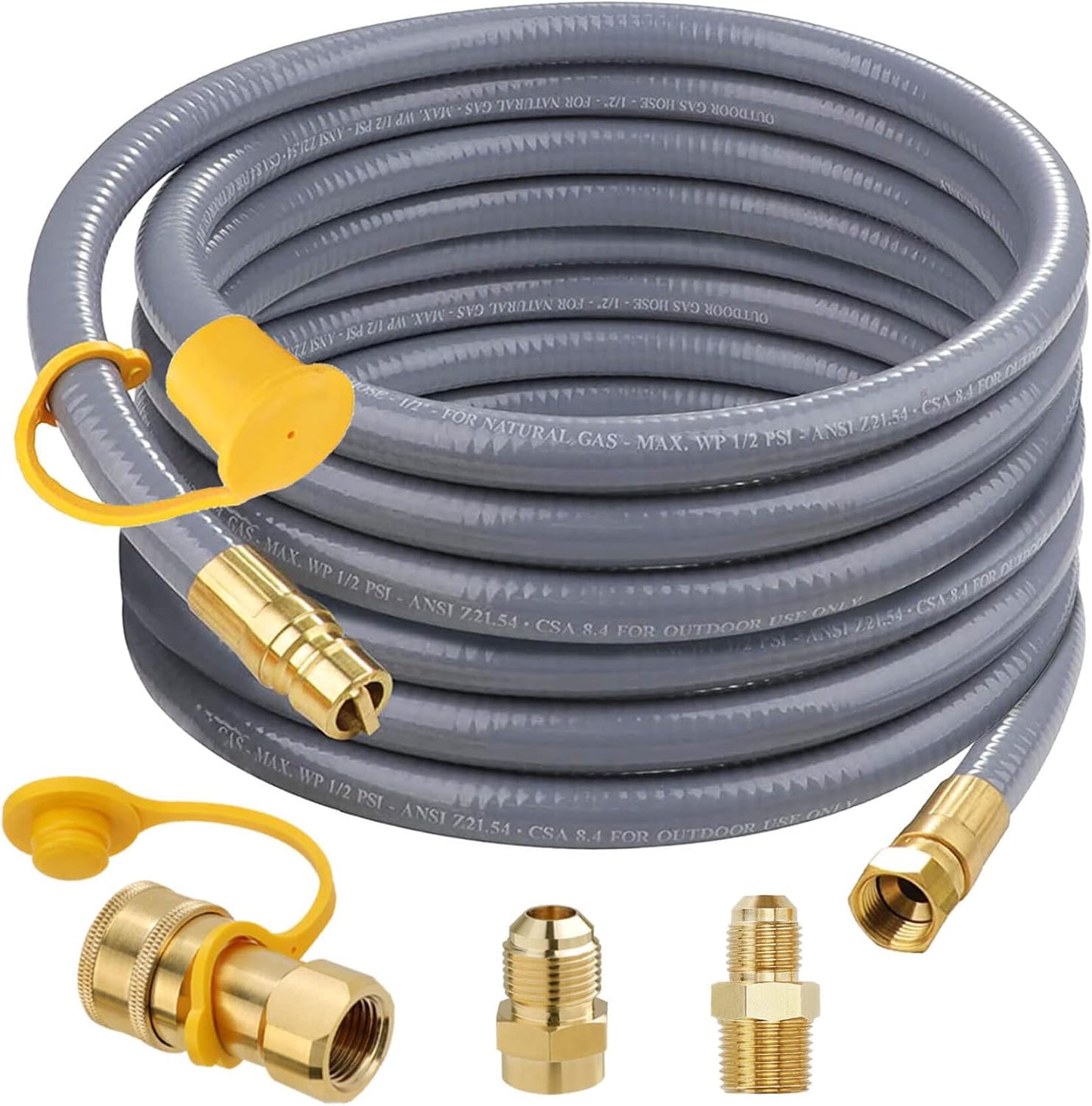 Manguera gas natural 1/2 36ft con adaptador para generador