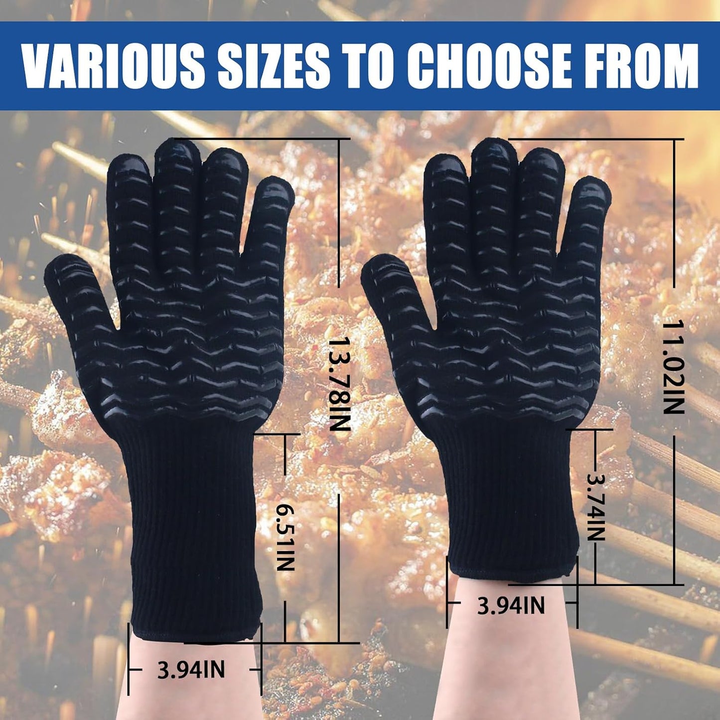 Guantes silicona antideslizante para parrilla 1472°F