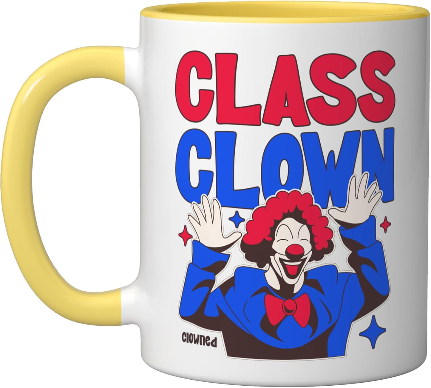Taza Cerámica Clase Jocker Amarillo Blanco