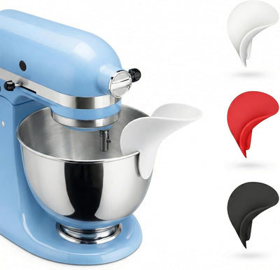 Embudo de harina para batidoras KitchenAid con tubo de silicona alimenticio y clip antisalpicaduras