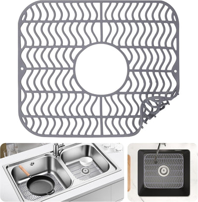 Protector fregadero silicona 13.6x11.6pulg antideslizante duradero