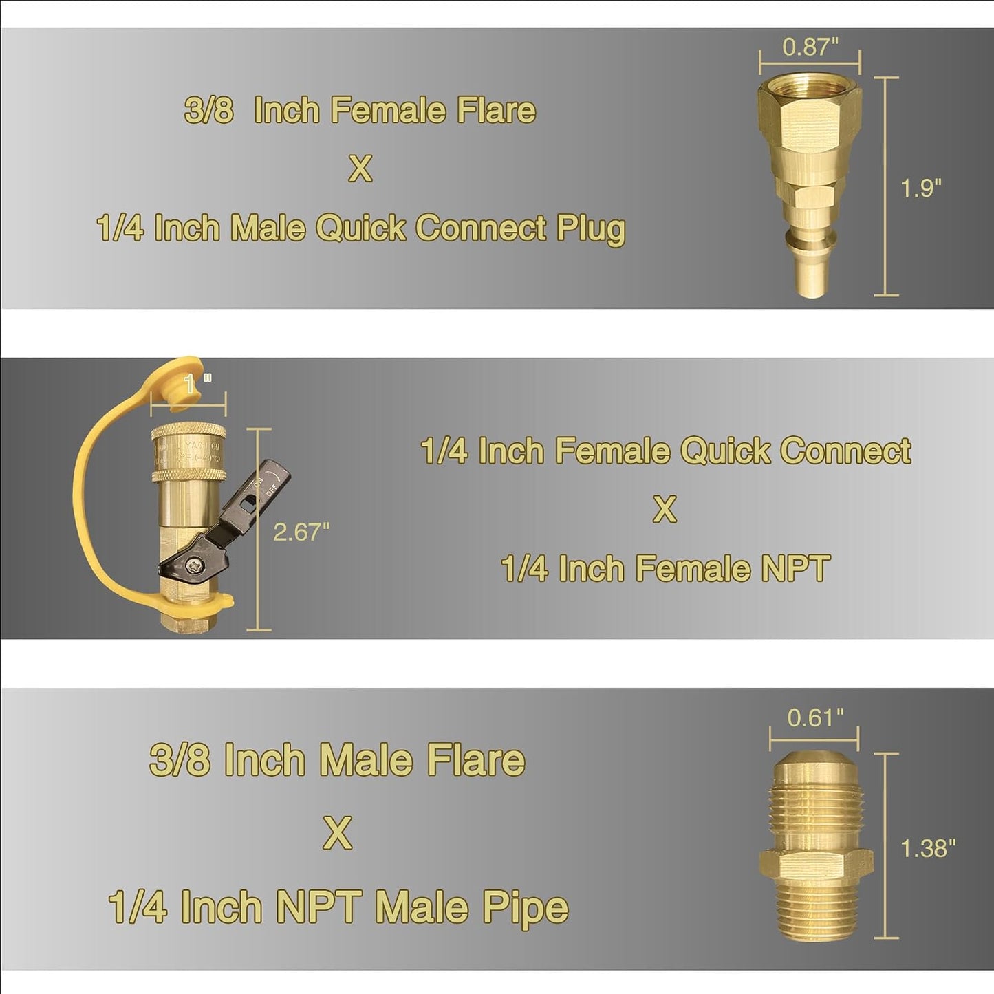 7 Pzas Accesorios Conexión Rápida Propano RV Parrilla