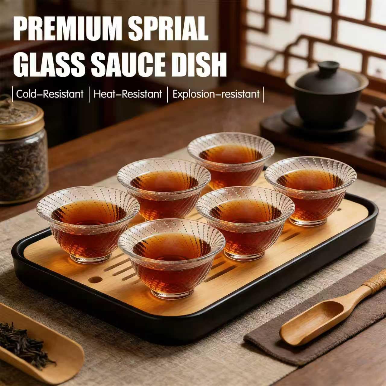 Juego de 6 cuencos de cristal transparente para aperitivos
