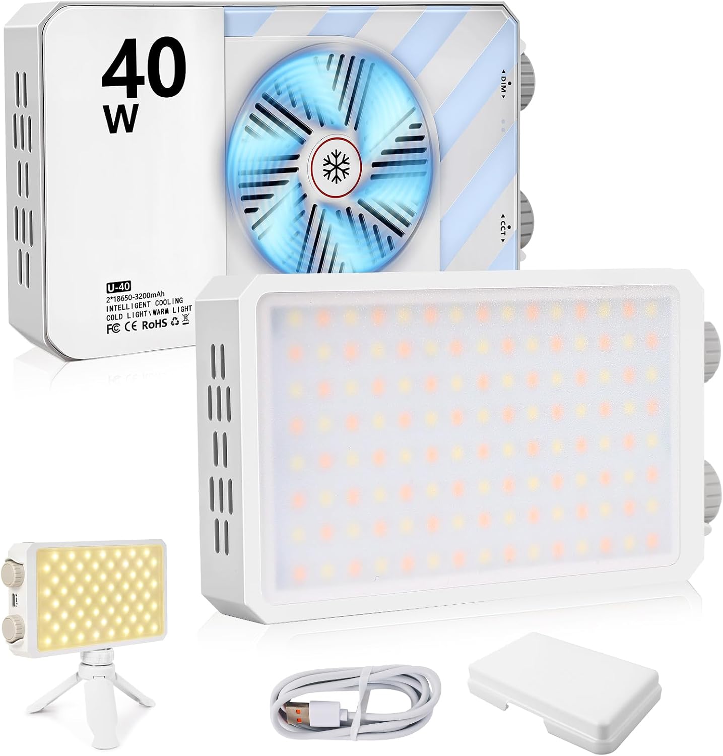 Panel luz video 40W bicolor 2500-9000K CRI 95 bolsillo difusor