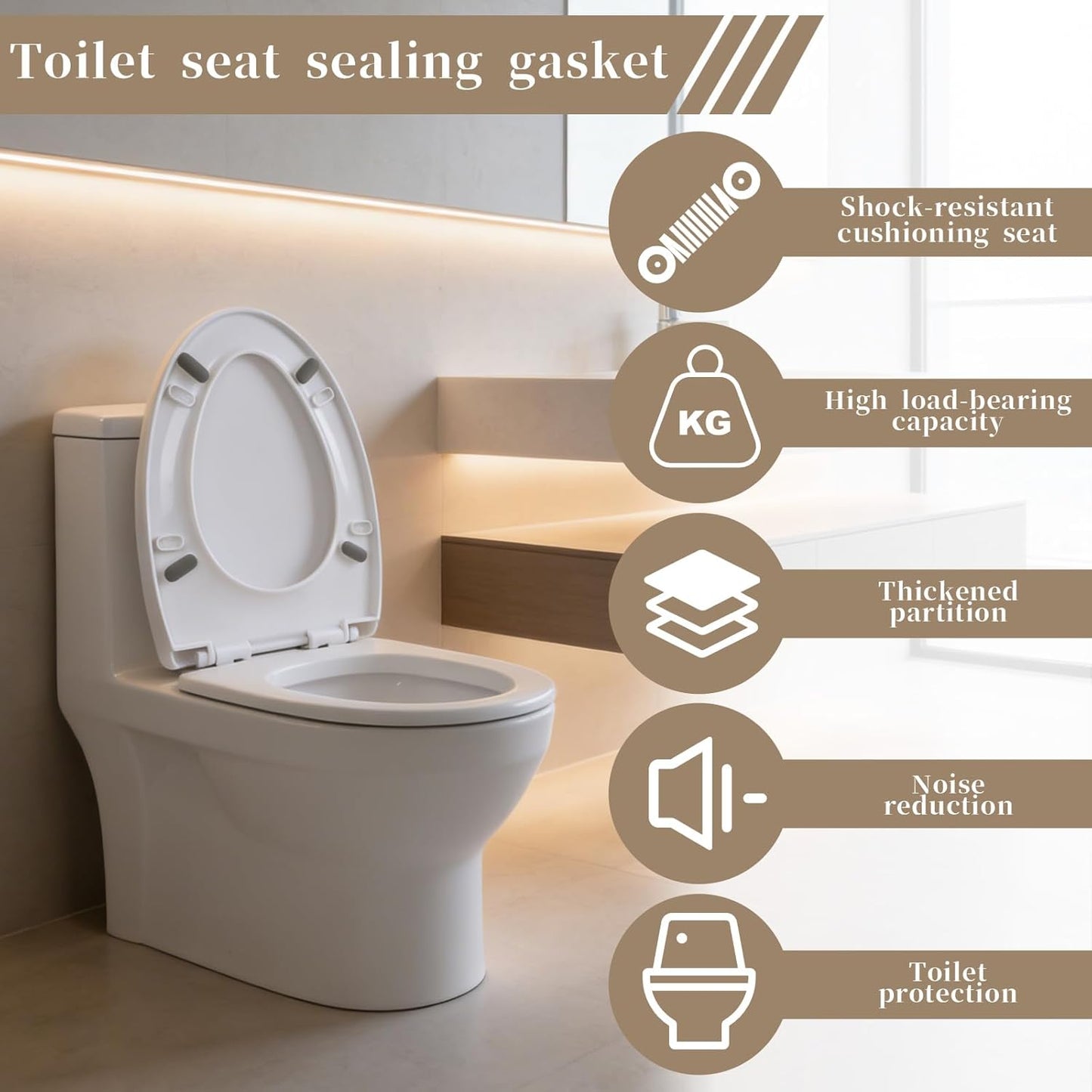 12 Almohadillas Elevador Asiento Inodoro Universal Autoadhesivo