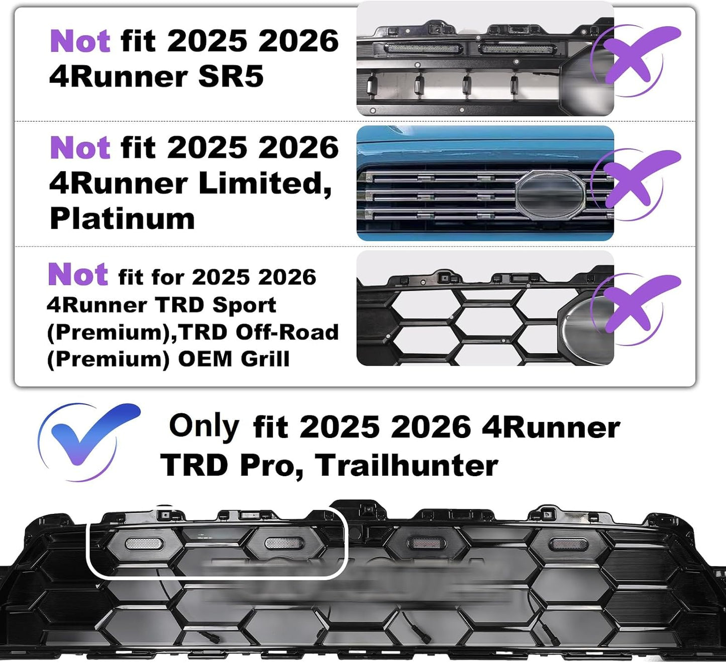 Luces parrilla Toyota 4Runner TRD Pro Trailhunter 2025-26
