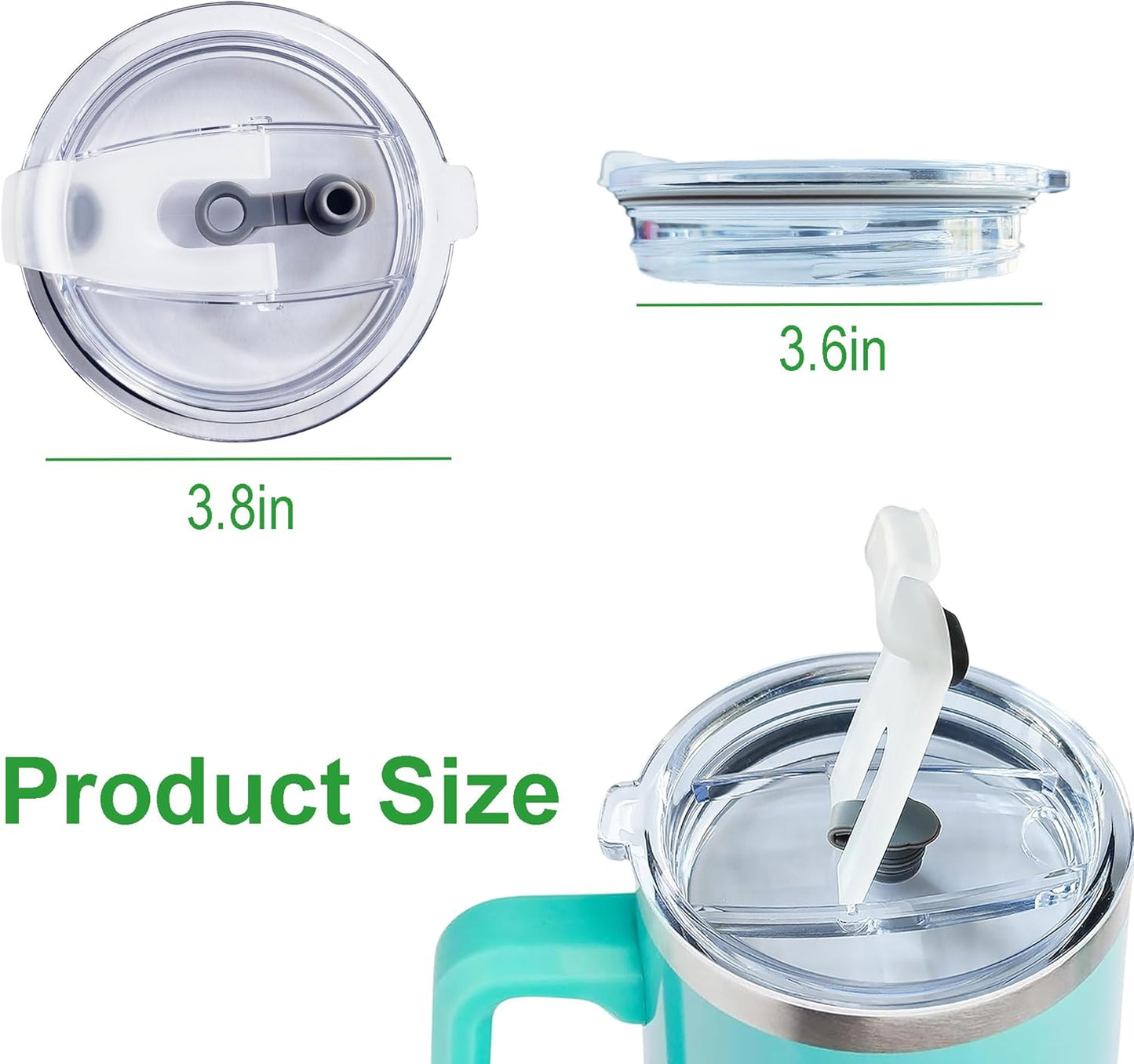 Tapa de vaso de 40 oz compatible con Hydrojug Traveler 2 piezas