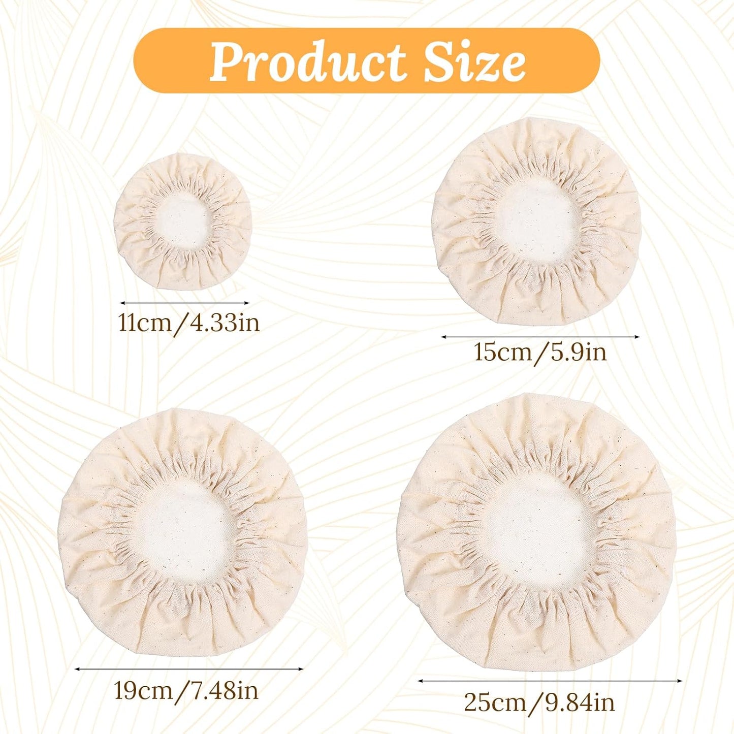 Paquete de 4 fundas de tela para tarros de masa madre reutilizables