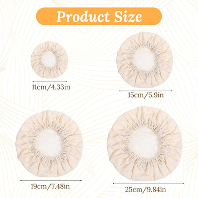 Paquete de 4 fundas de tela para tarros de masa madre reutilizables