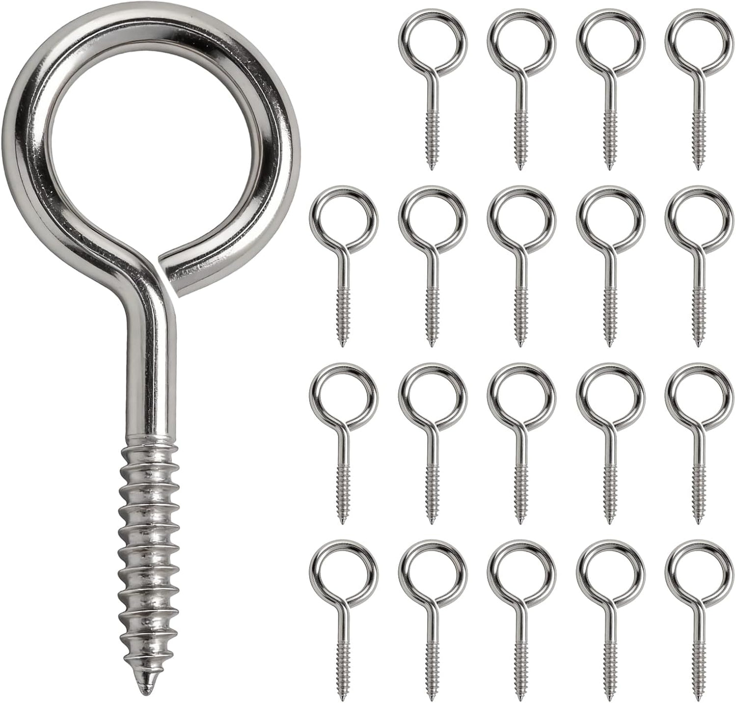 Tornillos de ojo metal negro 2.5pulg ganchos resistentes